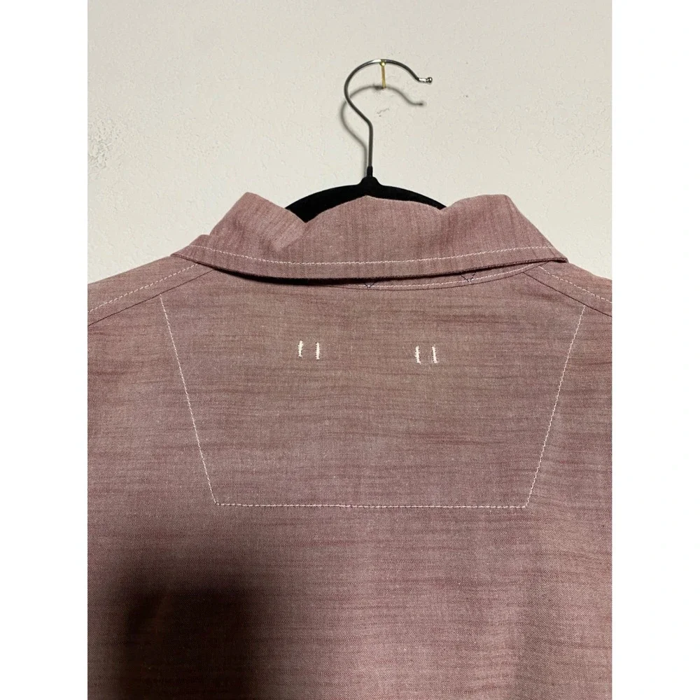 The North Face Long Sleeve Button Down Mens M Dusty Rose Chambray Outdoor Casual